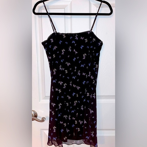 Aeropostale Black Butterfly Mini  Dress Large - Picture 2 of 4